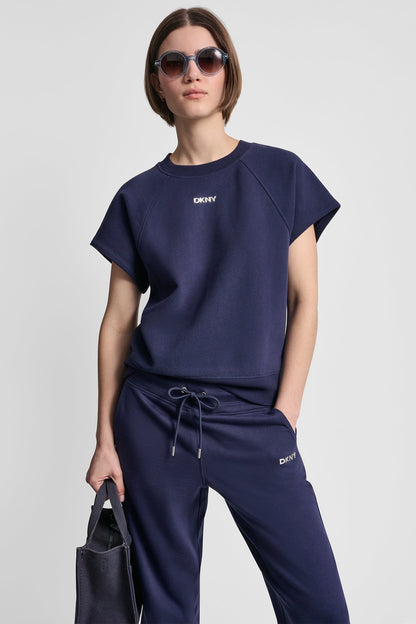 METALLIC BUBBLE LOGO SHORT SLEEVE PULLOVER