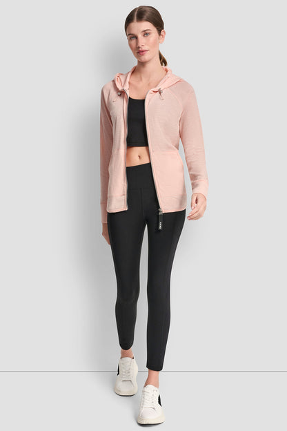 MINI WAFFLE FULL-ZIP HOODIE