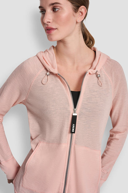 MINI WAFFLE FULL-ZIP HOODIE