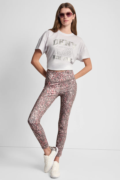HIGH-RISE LOGO-JACQUARD 7/8-LENGTH ELEVATE LEGGING