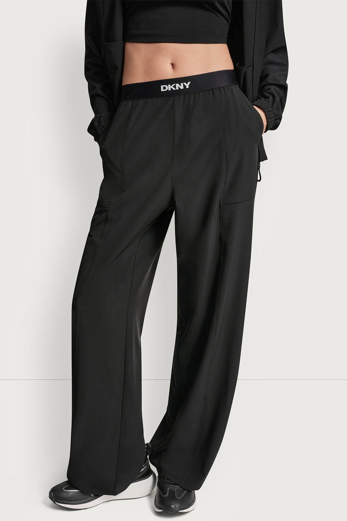 HIGH-RISE LOGO-WAIST WIDE-LEG PANT