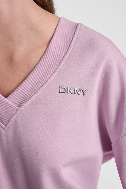 METALLIC BUBBLE LOGO V-NECK PULLOVER