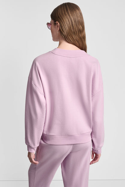 METALLIC BUBBLE LOGO V-NECK PULLOVER