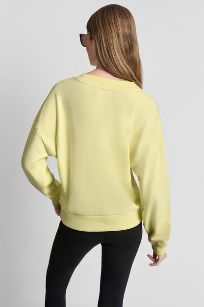 METALLIC BUBBLE LOGO V-NECK PULLOVER