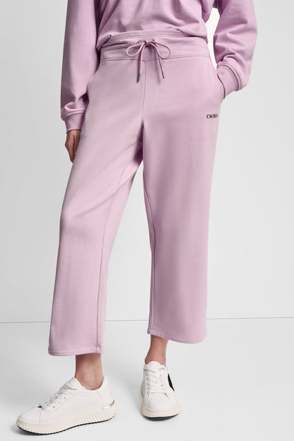 METALLIC BUBBLE LOGO CROPPED HIGH-RISE PANTS