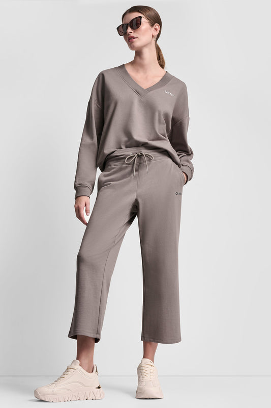 METALLIC BUBBLE LOGO CROPPED HIGH-RISE PANTS