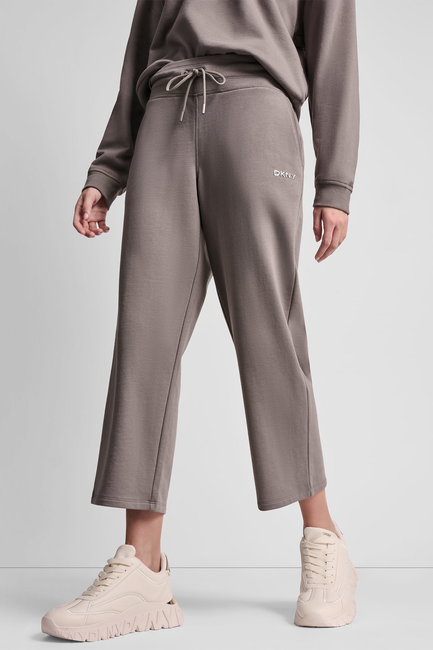 METALLIC BUBBLE LOGO CROPPED HIGH-RISE PANTS