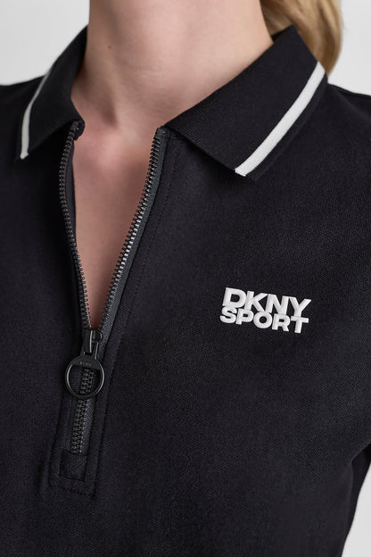 LOGO EMBROIDERED ZIP POLO