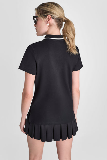 LOGO EMBROIDERED ZIP POLO