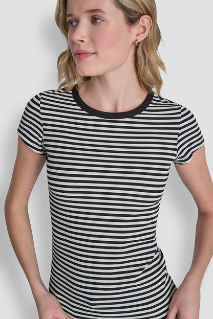 HUDSON RIB TEE WITH TONAL LOGO