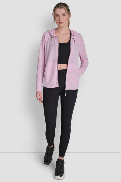MINI WAFFLE FULL-ZIP HOODIE