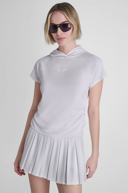 MESH HOODED LOGO TEE