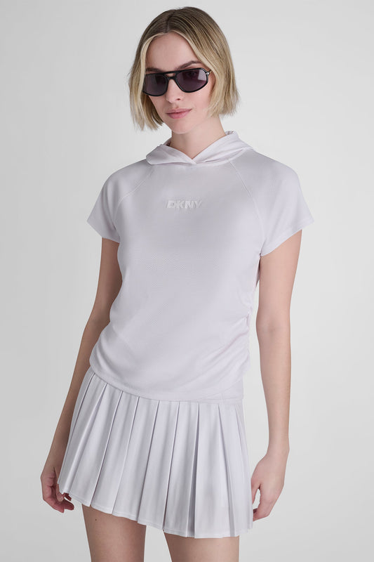 MESH HOODED LOGO TEE