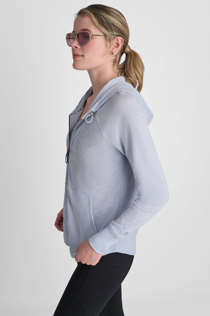 MINI WAFFLE FULL-ZIP HOODIE