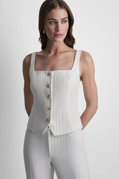 STRIPE BUTTON BLAZER VEST