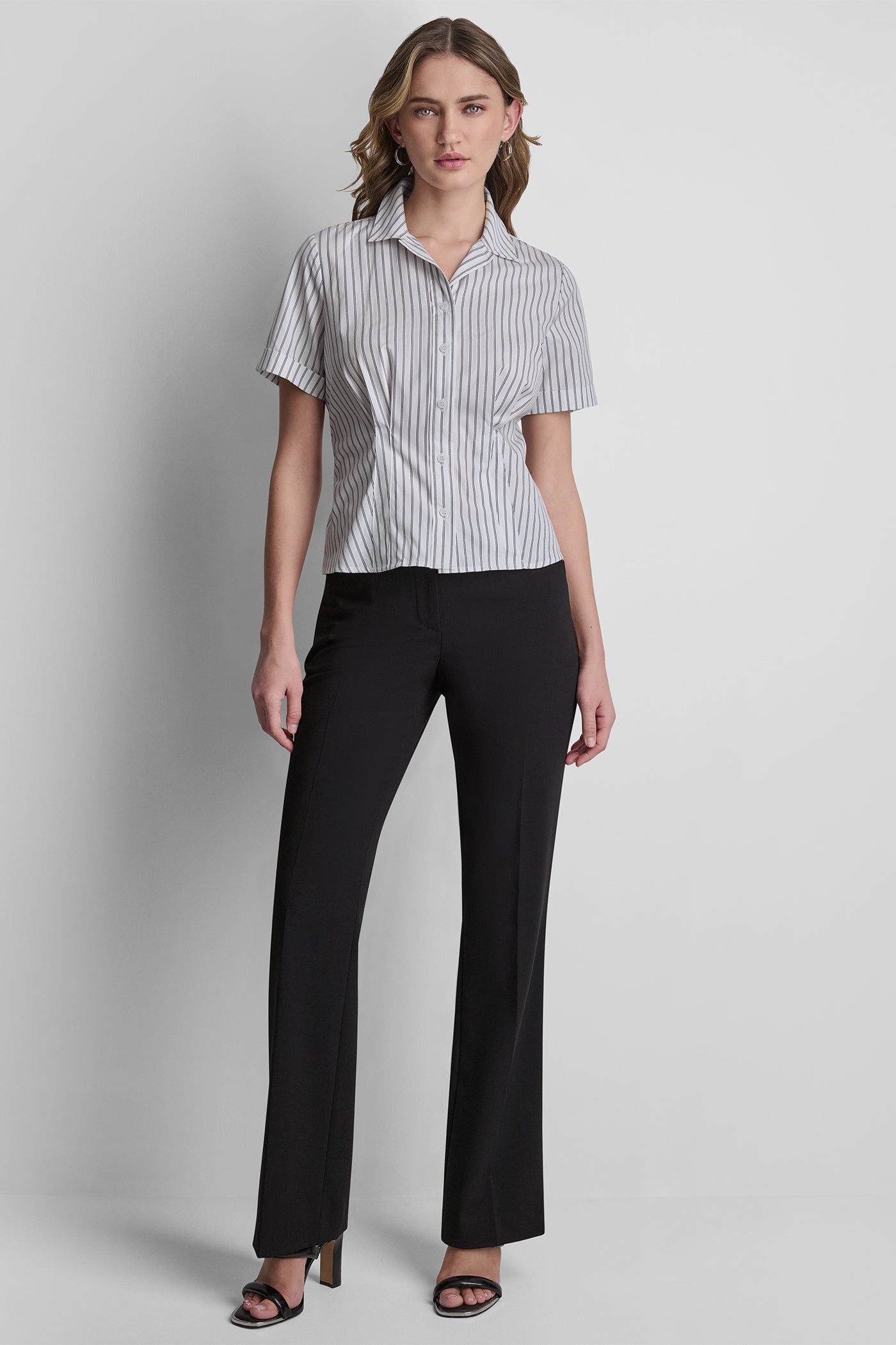 STRIPED POPLIN BLOUSE