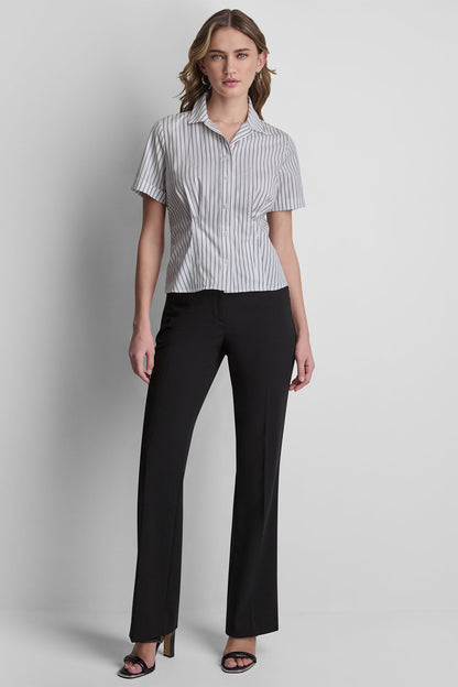 STRIPED POPLIN BLOUSE