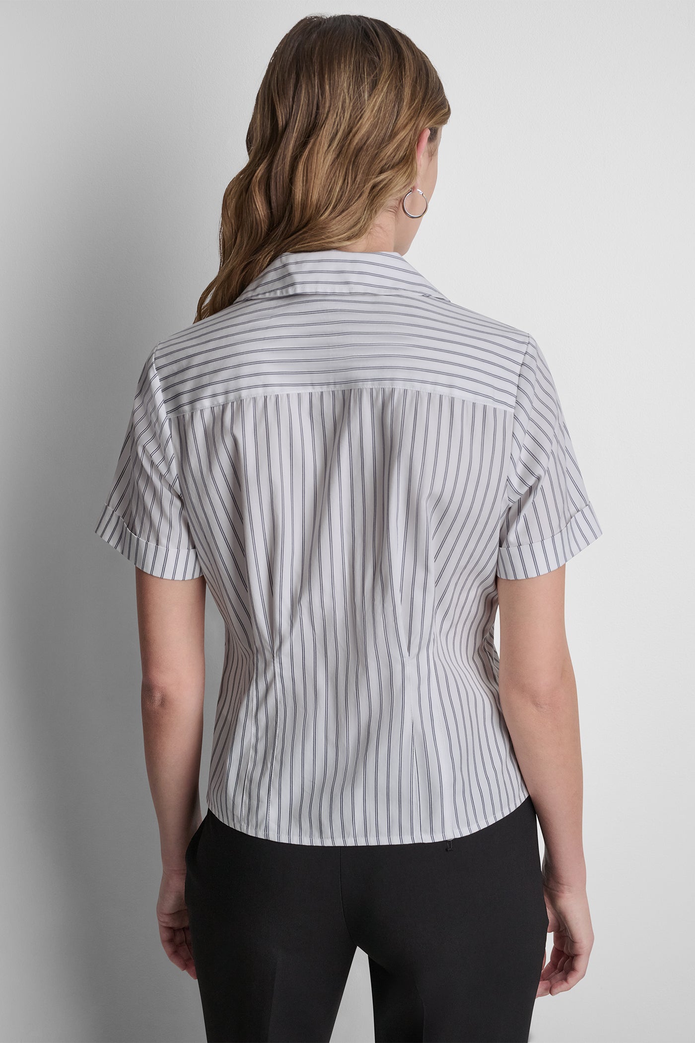 STRIPED POPLIN BLOUSE