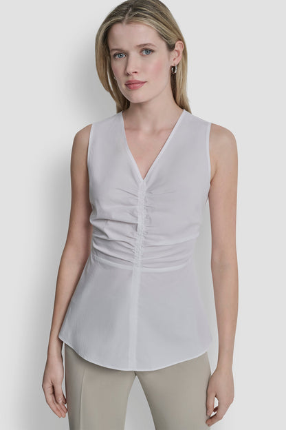 FRONT RUCHED SLEEVELESS TOP