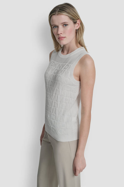 SWEATER TANK WITH ALL OVER LOGO