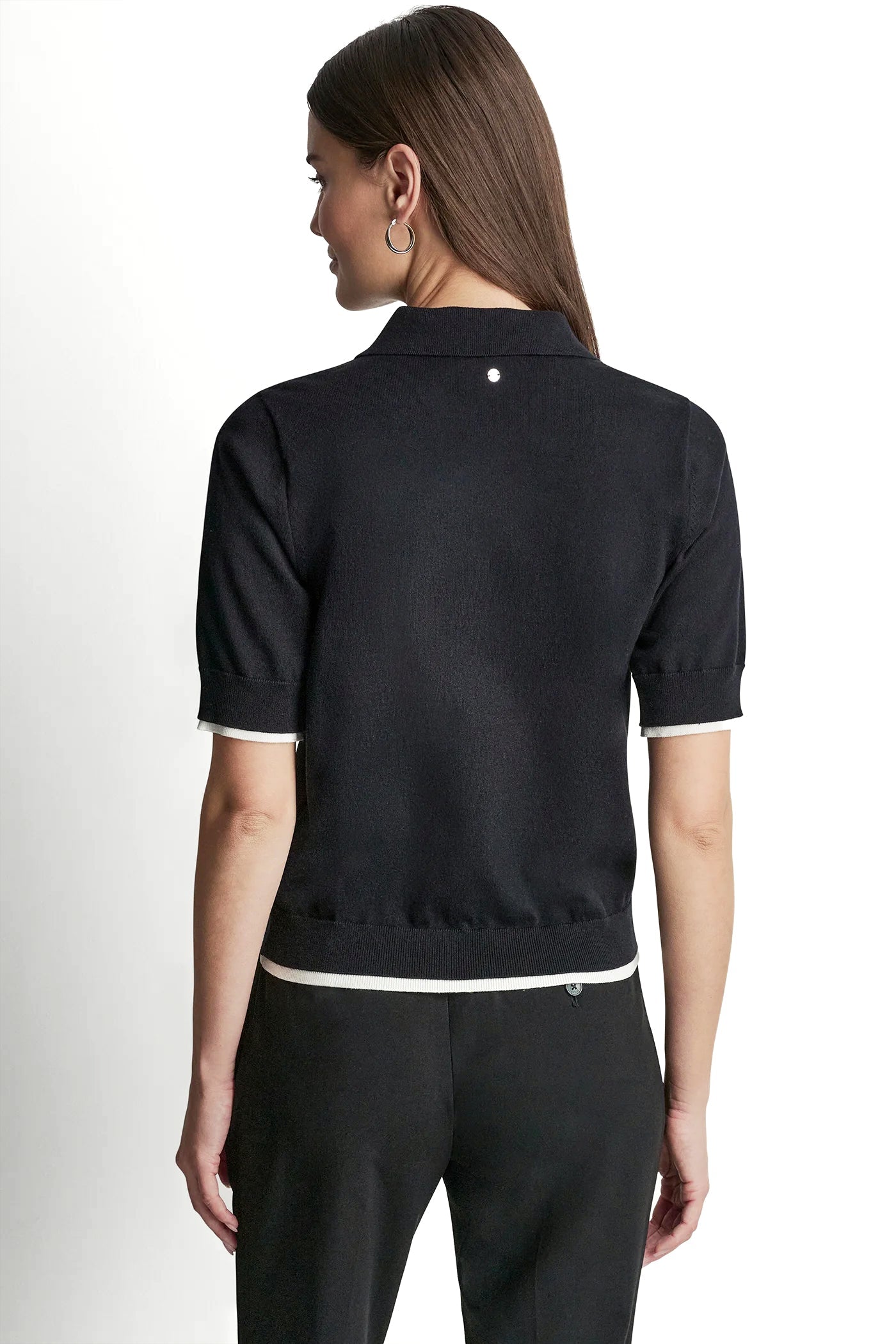 COLOR BLOCK POLO SWEATER