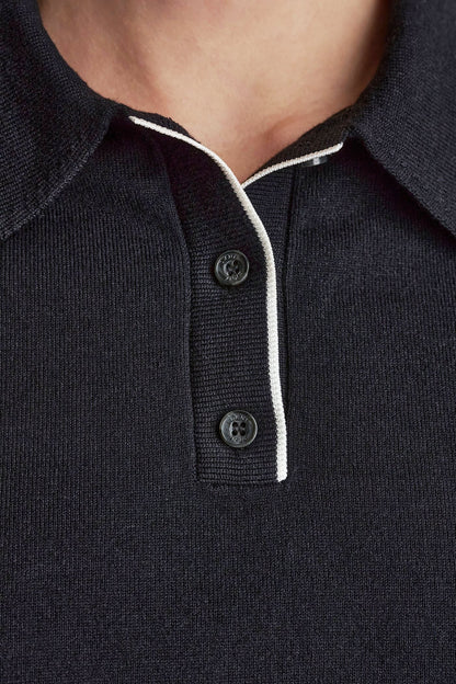 COLOR BLOCK POLO SWEATER