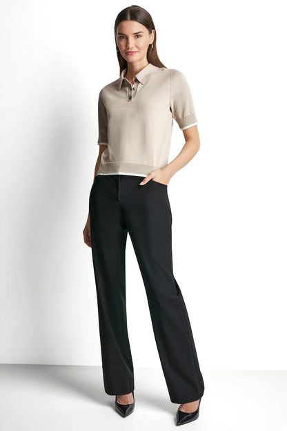 COLOR BLOCK POLO SWEATER