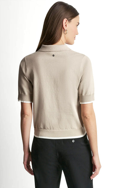 COLOR BLOCK POLO SWEATER