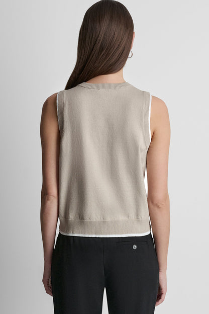 COLOR BLOCK SLEEVELESS SWEATER VEST
