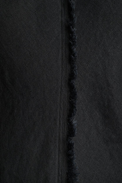 FRAYED LINEN MAXI DRESS