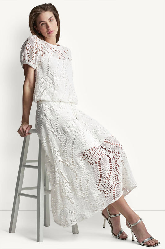 CROCHET LEAF MIDI SKIRT