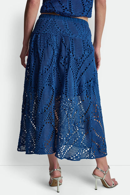 CROCHET LEAF MIDI SKIRT