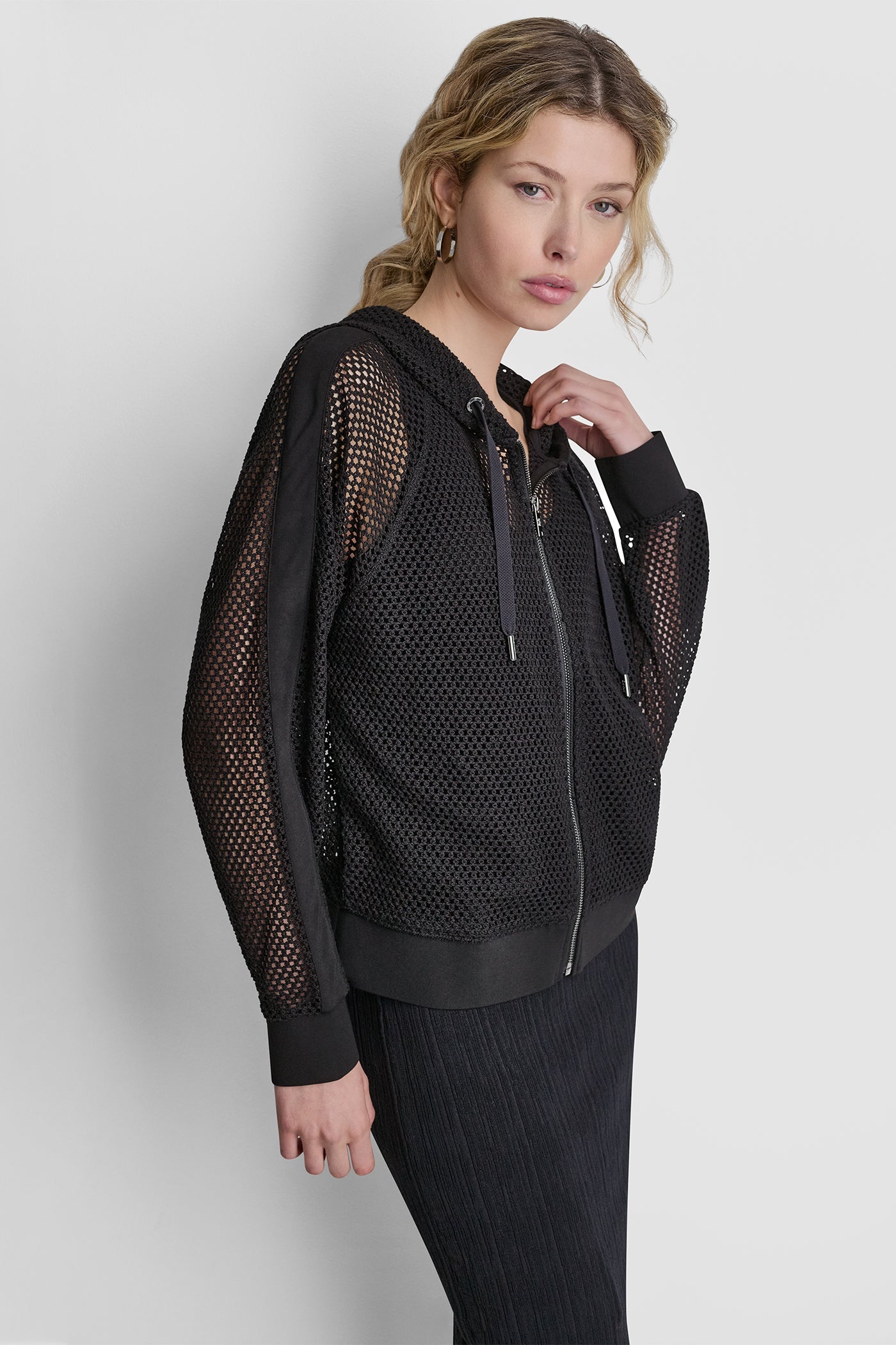 MESH LOGO ZIP-UP HOODIE
