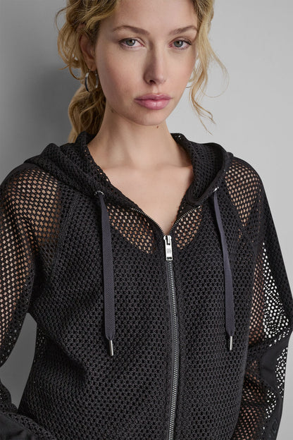 MESH LOGO ZIP-UP HOODIE