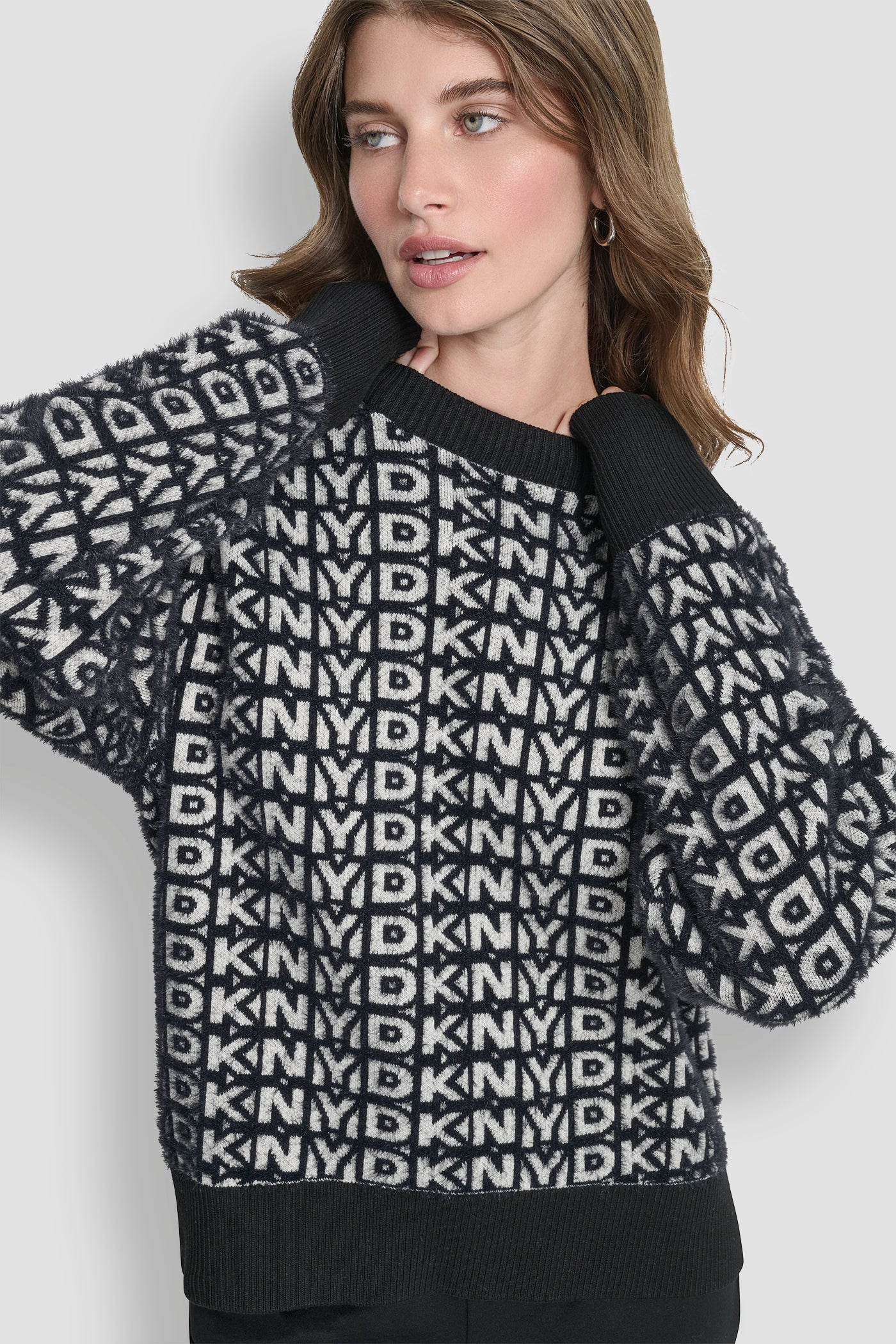 FUR ALL OVER LOGO SWEATER