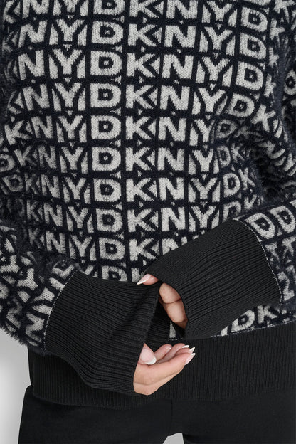 FUR ALL OVER LOGO SWEATER