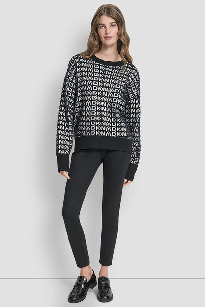 FUR ALL OVER LOGO SWEATER