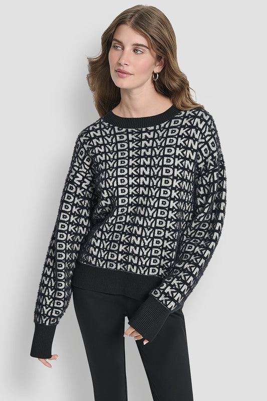 FUR ALL OVER LOGO SWEATER