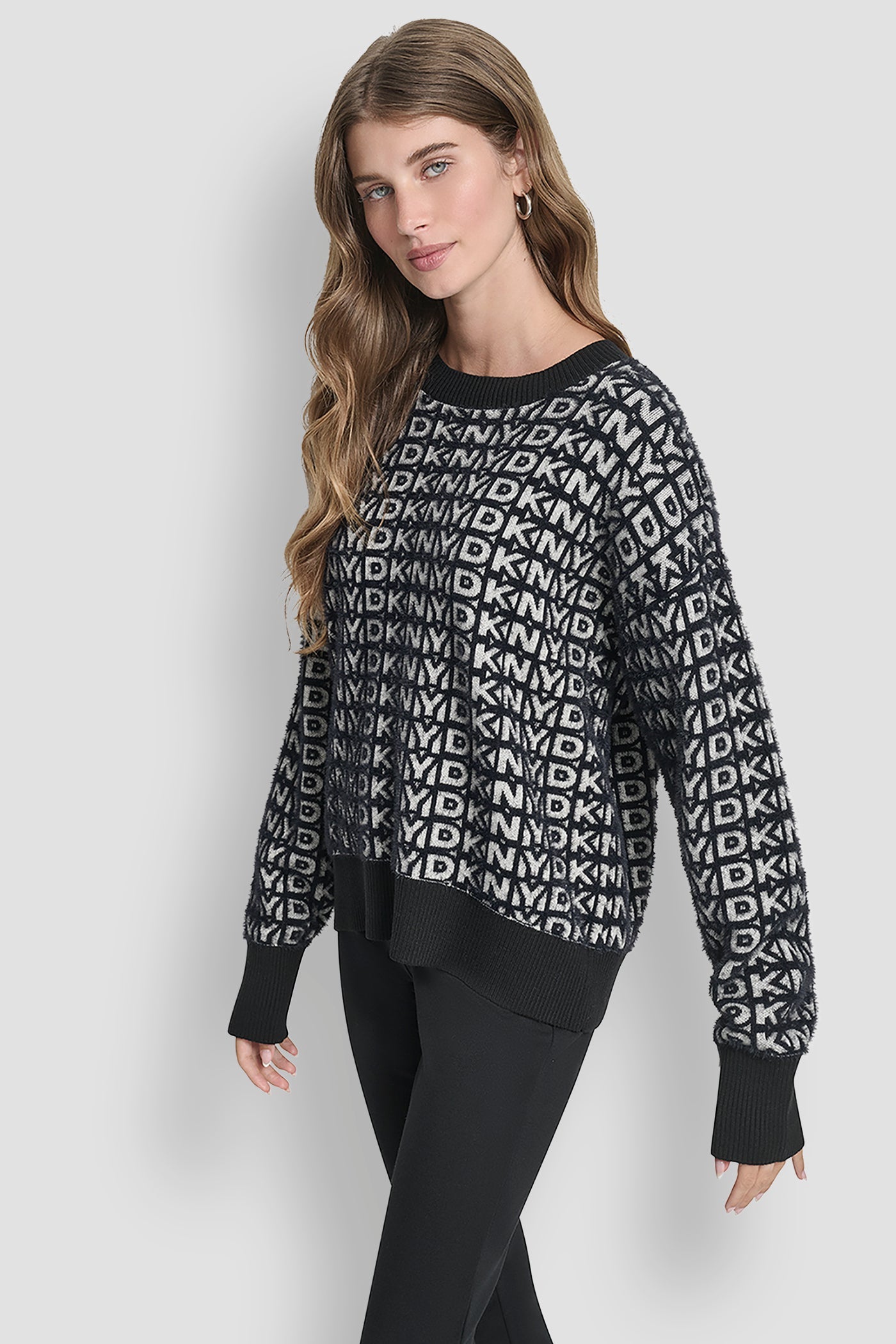 FUR ALL OVER LOGO SWEATER