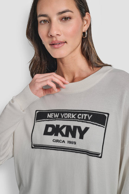 LONG SLEEVE LICENSE PLATE LOGO SWEATER
