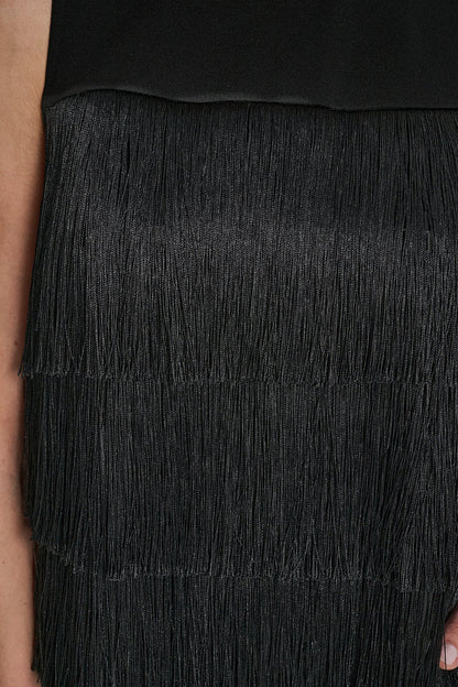 SLEEVELESS FRINGE BLOUSE