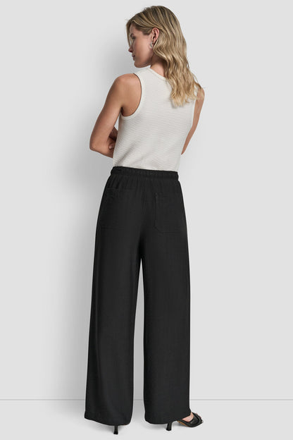 SEAMED WIDE LEG PULL-ON PANT