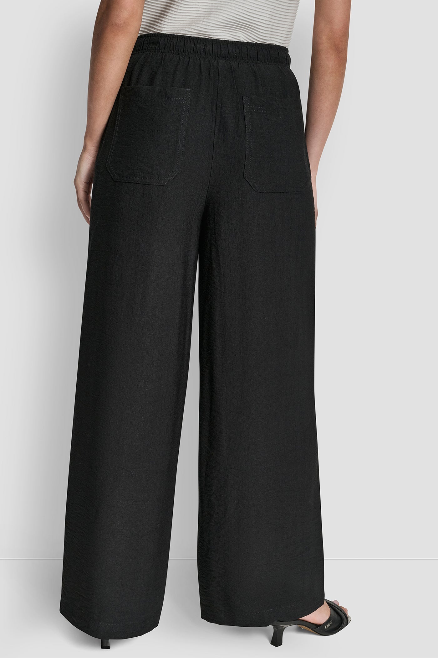 SEAMED WIDE LEG PULL-ON PANT
