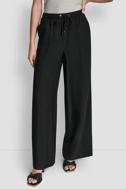 SEAMED WIDE LEG PULL-ON PANT