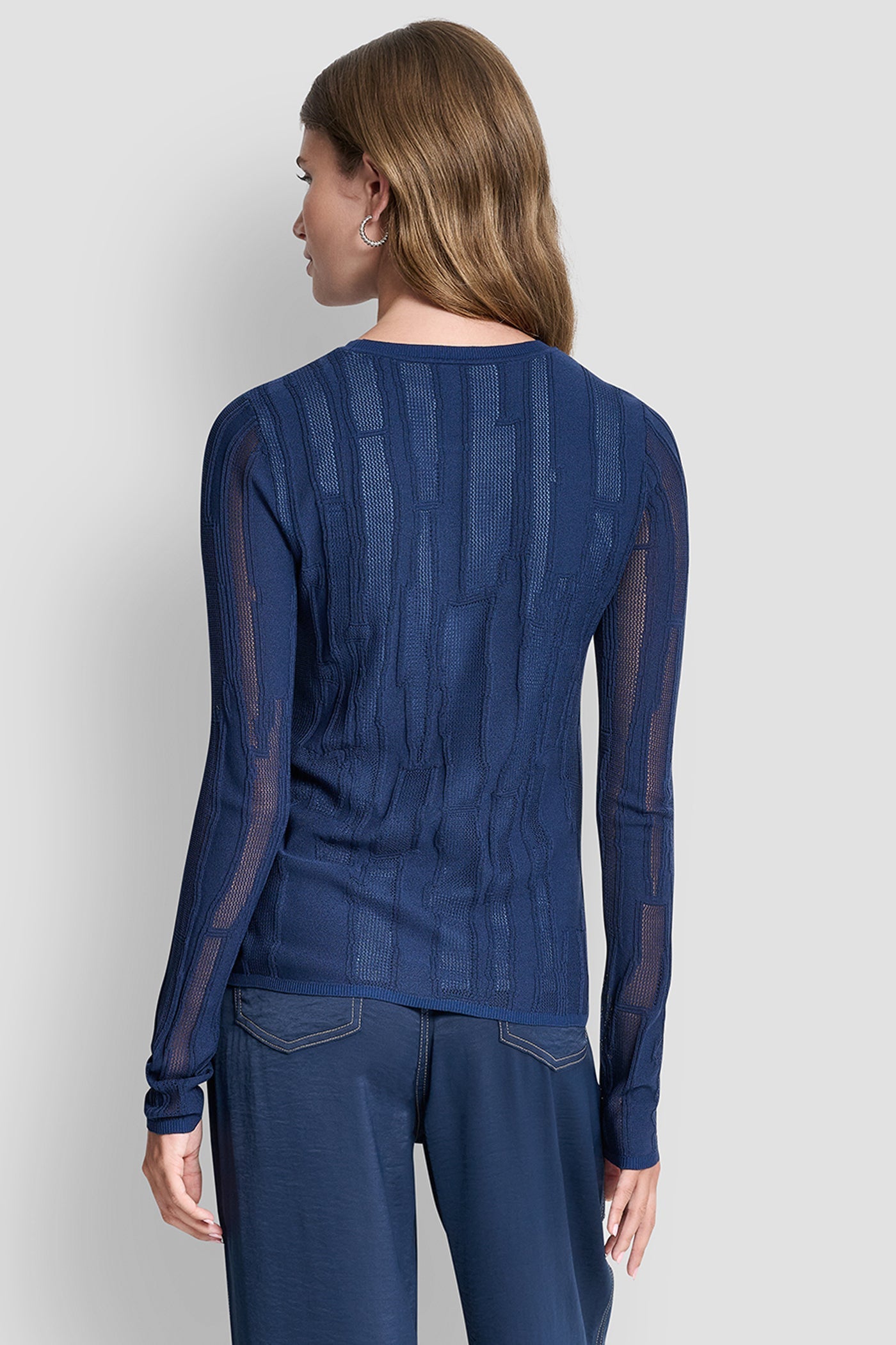 LAYERED MIXED STITCH SWEATER