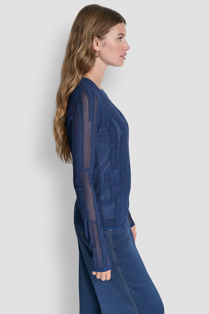 LAYERED MIXED STITCH SWEATER