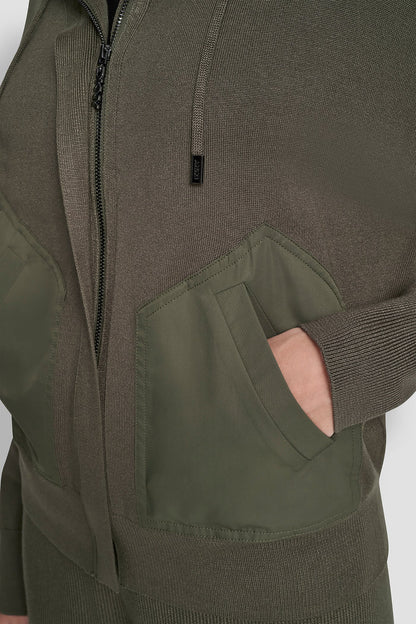 DROP SHOULDER ZIP UP HOODIE
