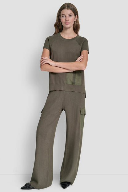 HIGH-RISE CARGO SWEATER PANT