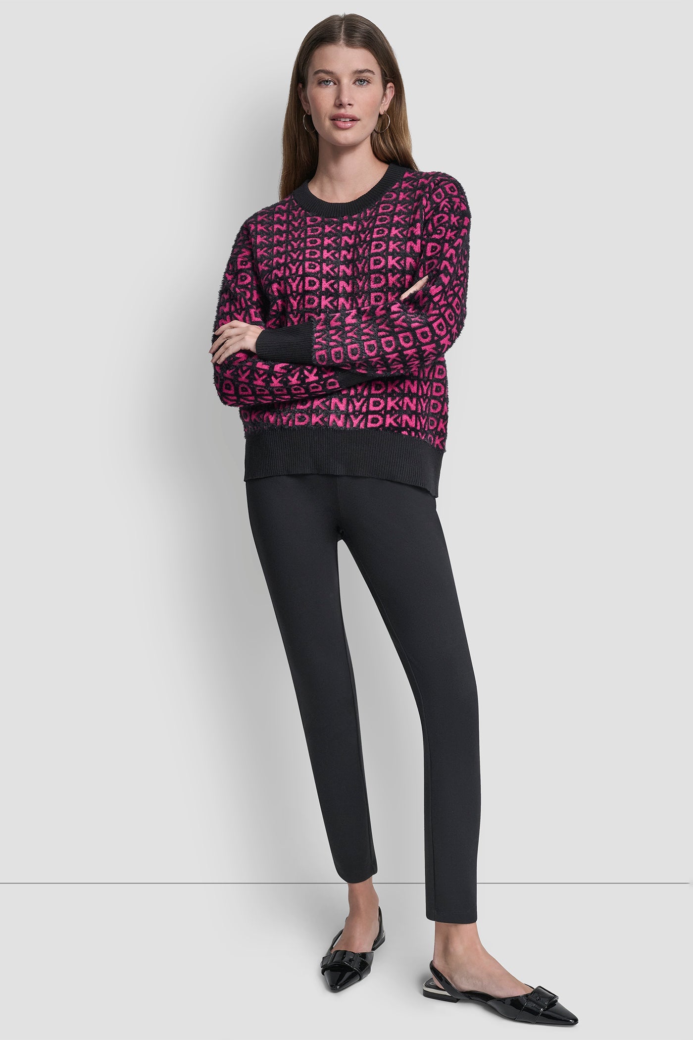 FUR ALL OVER LOGO SWEATER