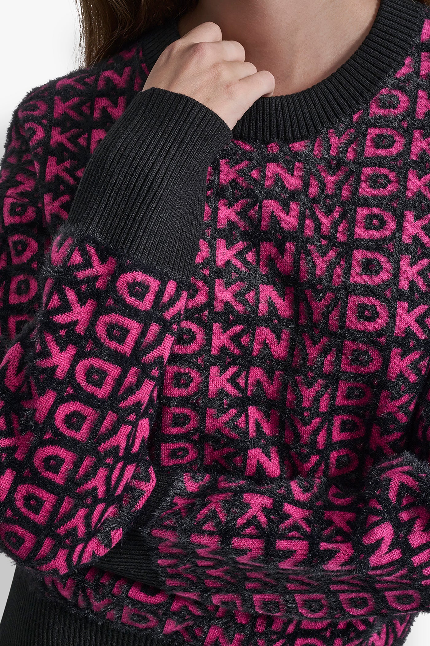 FUR ALL OVER LOGO SWEATER